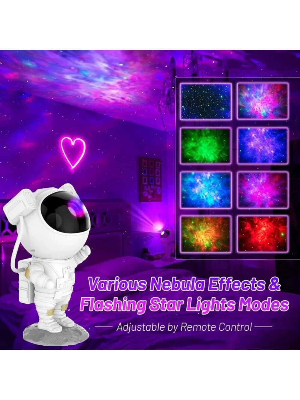 Astronaut Galaxy Projector Night Light Stars Projector for Ceiling Timer Remote